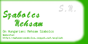 szabolcs mehsam business card